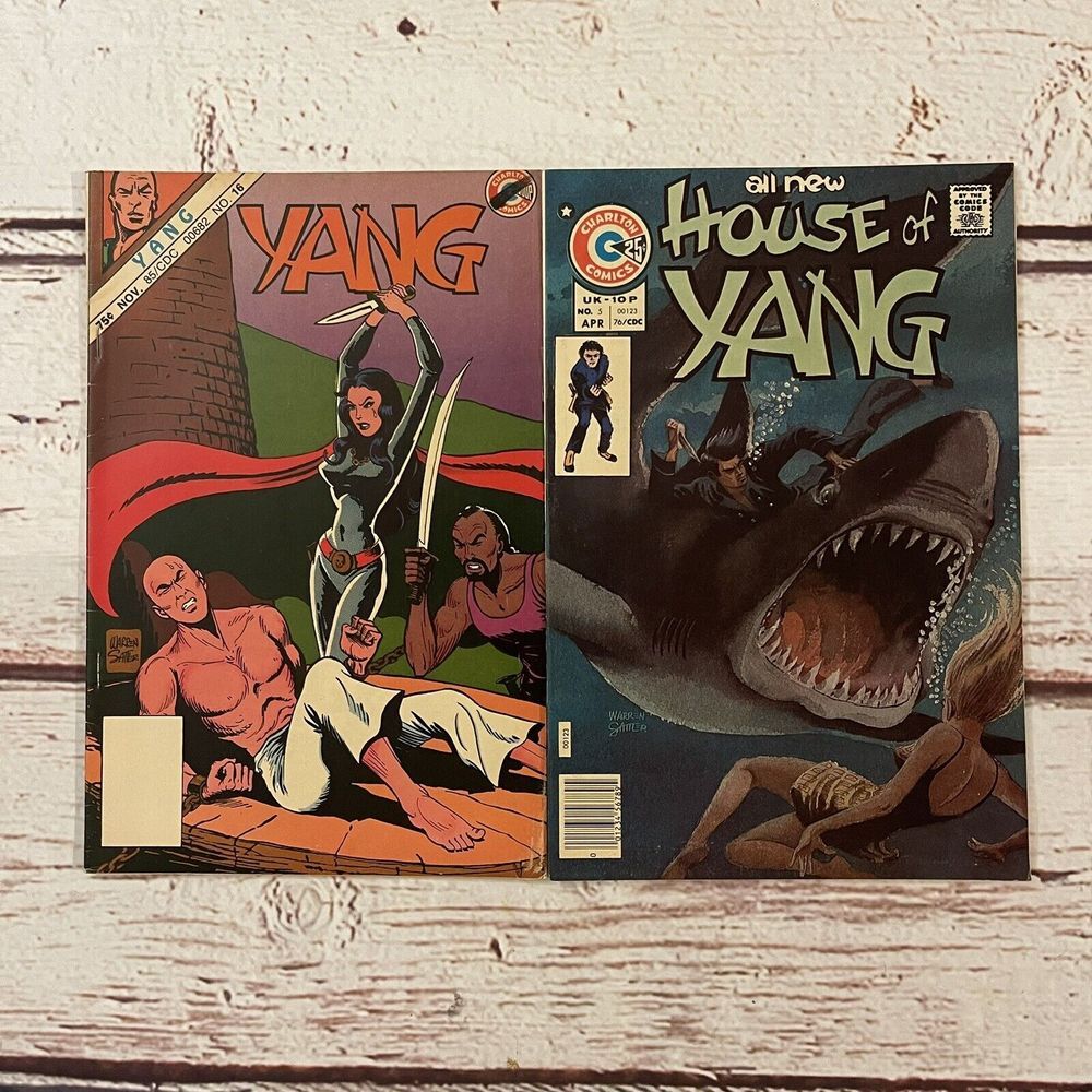 House of Yang #5 Shark Cover (Charlton)‎ & Yang #16 Comic Lot of 2 Comics